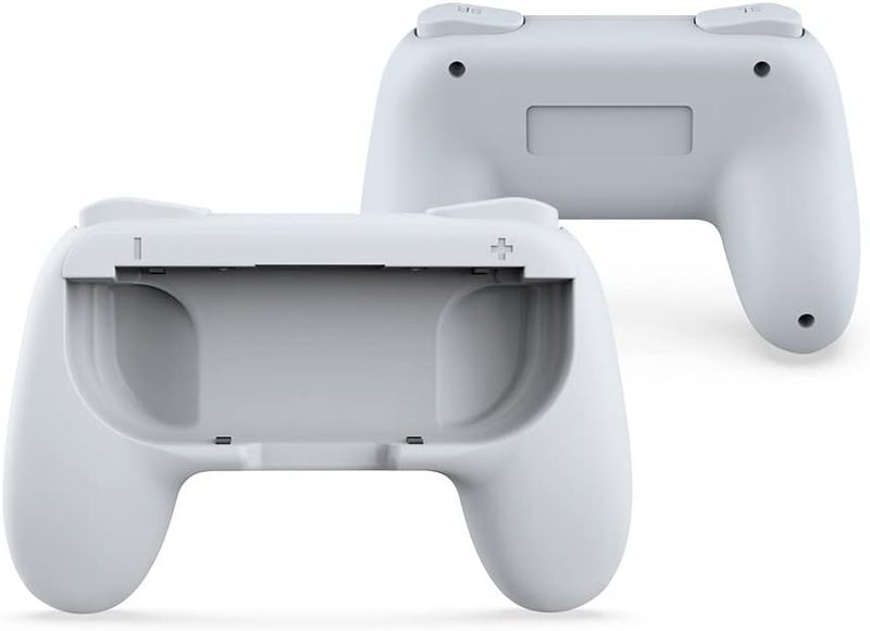 IRIDESCENT Controller Grip for Nintendo Switch Joy-Con, Wear-Resistant Handheld Joystick Remote Handle Compatible with Switch, 2 Pack (White) - Image 1